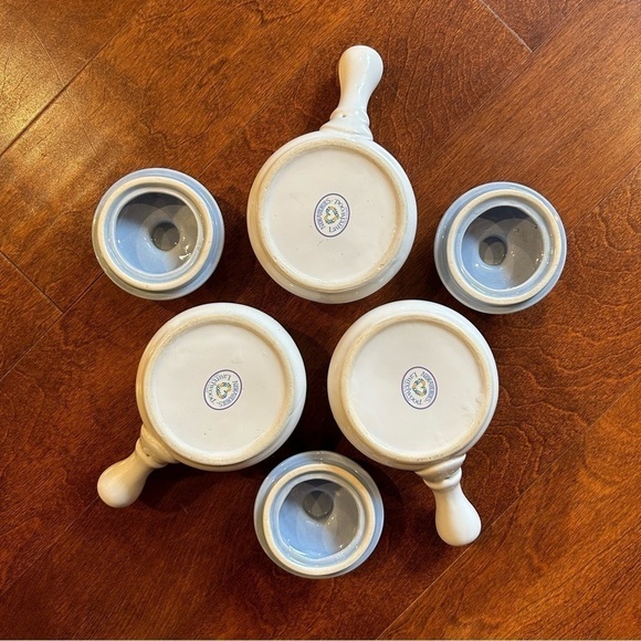 Set of 3 Vintage Cottagecore Lidded Onion Soup Bowls, New Avenues, Laurelwood, - Picture 11 of 16